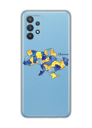 Прозорий чохол на samsung galaxy a32 :: карта україни (принт 261)