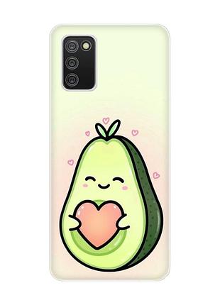 Чохол для samsung galaxy a02s :: кавай авокадо з сердечком (принт 310)