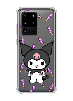 Чехол с утолщёнными углами для samsung galaxy s20 ultra куроми (принт 390)