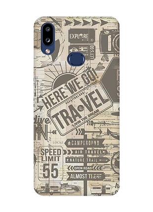 Матовый чехол с розовыми боками на samsung galaxy a10s (a107) :: путешествия (принт 324)