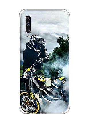 Чохол з потовщеними кутами на samsung galaxy а50 (2019) а505 :: мото драйв (принт 68)