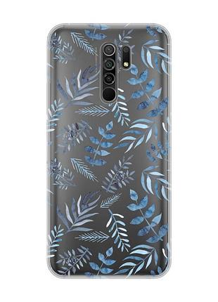 Прозрачный чехол на xiaomi redmi 9 :: растительный фон (принт 276)