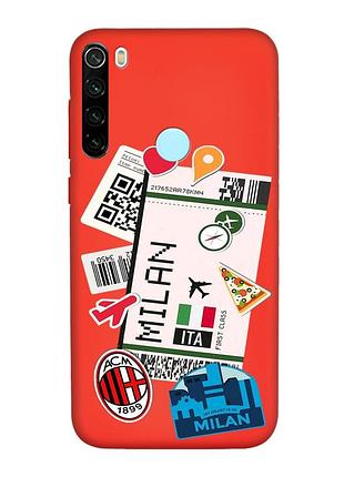 Матовий червоний чохол на xiaomi redmi note 8t :: подорожі. італія (принт 325)