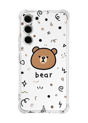 Чехол с утолщёнными углами на samsung galaxy s23 :: мишка (принт 76)
