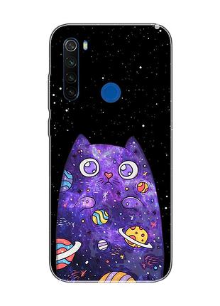 Чохол на xiaomi redmi note 8t :: фіолетова кішка (принт 361)