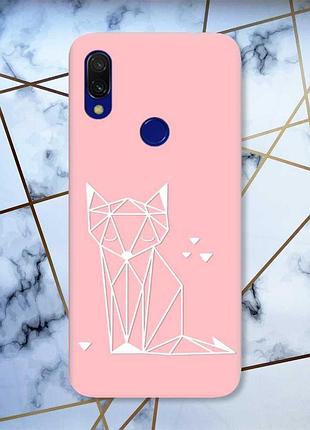 Матовий чохол з рожевими боками на xiaomi redmi 7 :: лисиця /принт 127/
