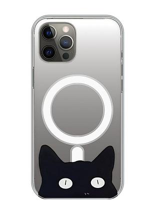 Магнитный чехол на iphone 12 pro max с поддержкой magsafe :: кошечка (принт 119)