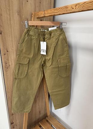 Штани карго zara для хлопця 10 140 гірчичні штани вільного крою