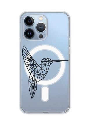 Магнітний чохол на iphone 13 pro (6.1) із підтримкою magsafe :: колібрі (принт 122)
