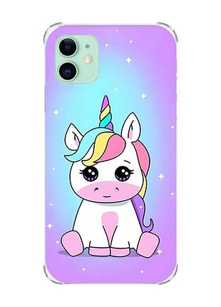 Чехол с утолщёнными углами на iphone 11 :: единорог (принт 103)