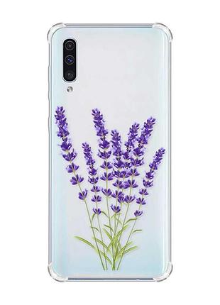 Чехол с утолщёнными углами на samsung galaxy а50 (2019) а505 :: лаванда (принт 28)