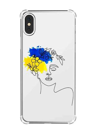 Чехол с утолщёнными углами на iphone x/xs :: украинка арт (принт 3)