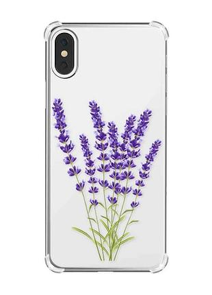 Чехол с утолщёнными углами на iphone x/xs :: лаванда (принт 28)