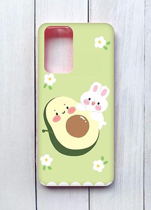 Матовий чохол з рожевими боками на xiaomi redmi note 10 pro/10 pro max :: авокадо і зайченя (принт 311)