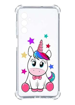 Чехол с утолщёнными углами на samsung galaxy a25 (a256) :: единорог (принт 102)