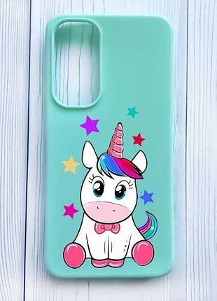 Матовий бірюзовий чохол на samsung galaxy s24 fe єдиноріг (принт 102)
