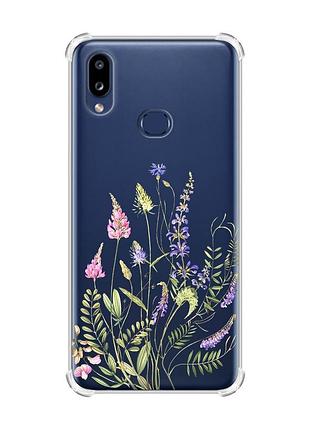 Чехол с утолщенными углами на samsung galaxy a10s (a107) :: цветочная идиллия (принт 382)