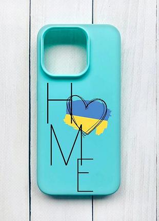 Матовий чохол на iphone 15 pro бірюзовий :: дім україна (принт 353)