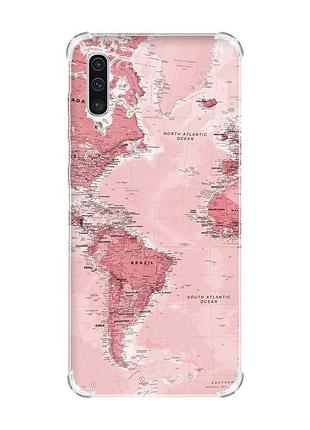 Чохол з потовщеними кутами на samsung galaxy а50 (2019) а505 :: карта. подорожі (принт 319)