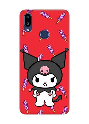 Матовый красный чехол на samsung galaxy a10s (a107) куроми (принт 390)