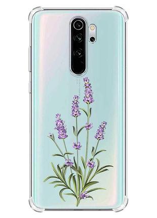 Чохол з потовщеними кутами на xiaomi redmi note 8 pro :: гілочки лаванди (принт 266)
