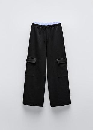 Спортивні штани карго з подвійним поясом zara 140 см