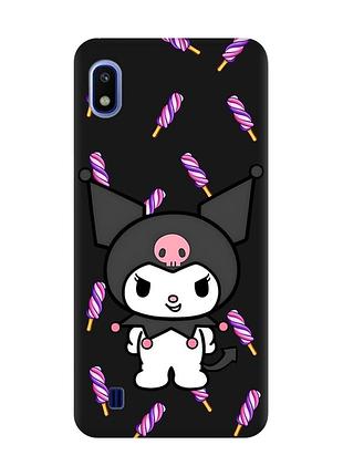 Матовый черный чехол на samsung galaxy a10 (2019) a105 куроми (принт 390)