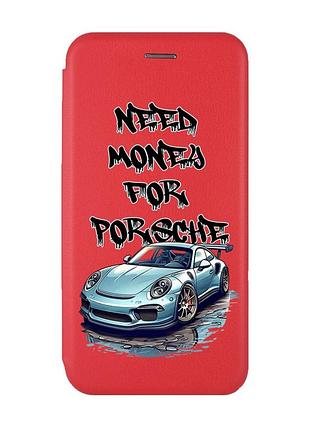 Чехол-книжка с рисунком для xiaomi redmi note 8 pro красный хочу порше (принт 385)