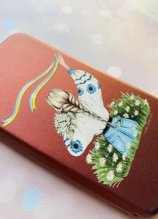 Чехол-книжка с рисунком для xiaomi redmi note 10 pro/10 pro max бордовый :: девушка с лентой (принт 17) 3
