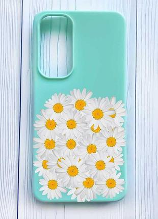 Матовий бірюзовий чохол на samsung galaxy s24 fe букет ромашок (принт 40)