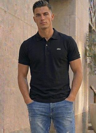Чорна чоловіча футболка поло lacoste | оригінал | розмір 6 (xl)