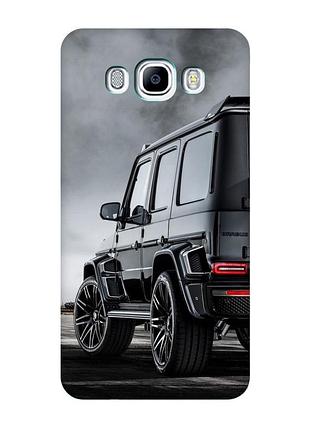 Матовый чехол с бирюзовыми боками на samsung galaxy j7(2016) j710 :: авто чёрное (принт 235)
