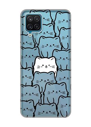 Прозорий чохол на samsung galaxy a12 4g котики (принт 392)