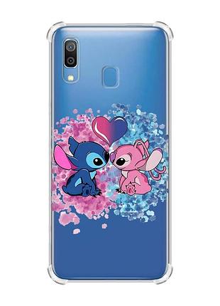 Чохол з потовщеними кутами на samsung galaxy a30 (2019)/a20 (2019) стіч і ангел (принт 391)