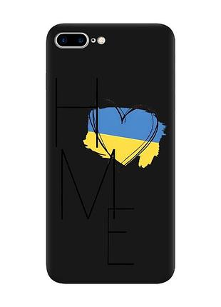 Матовий чорний чохол на iphone 7 plus/8 plus :: дім україна (принт 353)