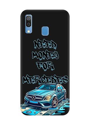 Матовый черный чехол на samsung galaxy a30 (2019)/a20 (2019) хочу мерседес (принт 387)