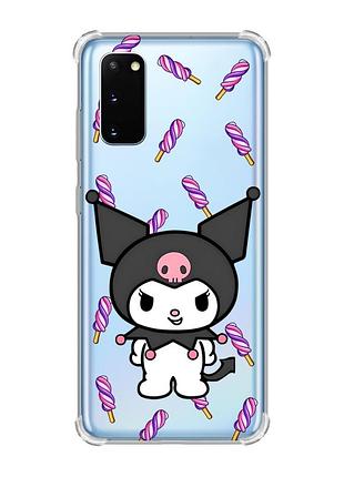 Чехол с утолщёнными углами для samsung galaxy s20 plus куроми (принт 390)