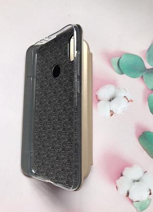 Чехол-книжка золотой с рисунком для xiaomi redmi note 7 / 7 pro стич и ангел (принт 391) 2