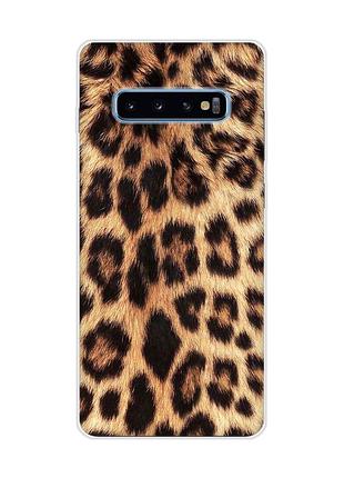 Матовий чохол на samsung galaxy s10 plus :: леопардовий дизайн (принт 383)