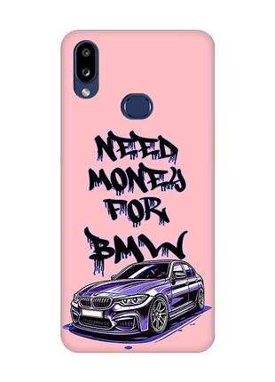 Матовый розовый чехол на samsung galaxy a10s (a107) :: хочу бмв (принт 386)