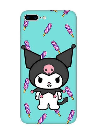 Матовый бирюзовый чехол на iphone 7 plus / 8 plus куроми (принт 390)