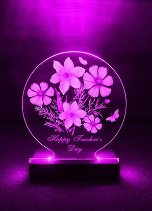 Ночник подарок ко дню учителя happy teacher's day (принт 21)