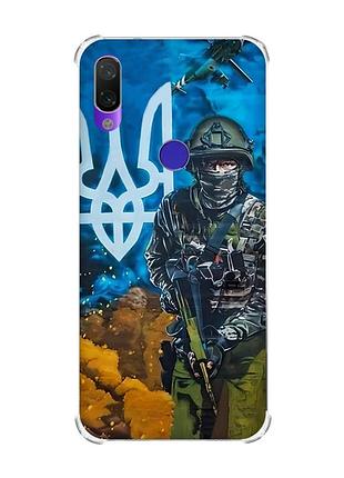 Чохол з потовщеними кутами на xiaomi redmi note 7/7 pro :: військовий /принт 349/