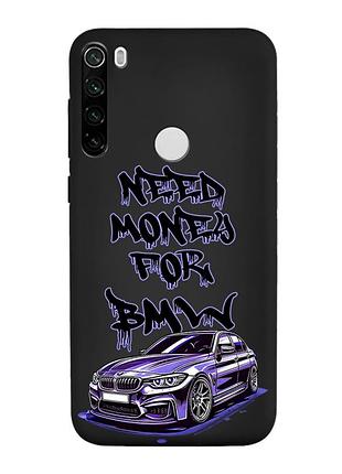 Матовый черный чехол на xiaomi redmi note 8t хочу бмв (принт 386)