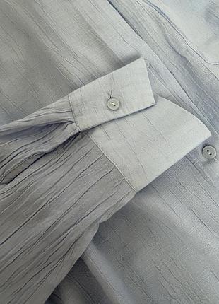 Блакитна оверсайз-сорочка h&m 4