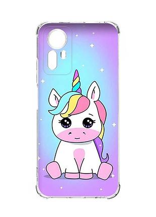 Чехол с утолщенными углами на xiaomi redmi note 12s :: единорог (принт 103)