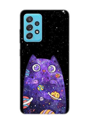 Чохол на samsung galaxy a52 :: фіолетова кішка (принт 361)