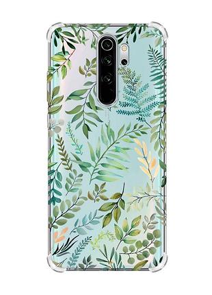 Чохол з потовщеними кутами на xiaomi redmi note 8 pro :: рослинний фон (принт 377)