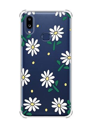Чехол с утолщенными углами на samsung galaxy a10s (a107) :: ромашки (принт 368)