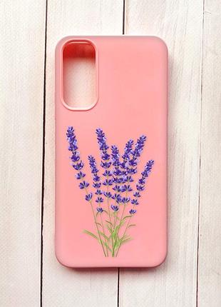 Матовый чехол на samsung a34 5g розовый :: лаванда (принт 28)